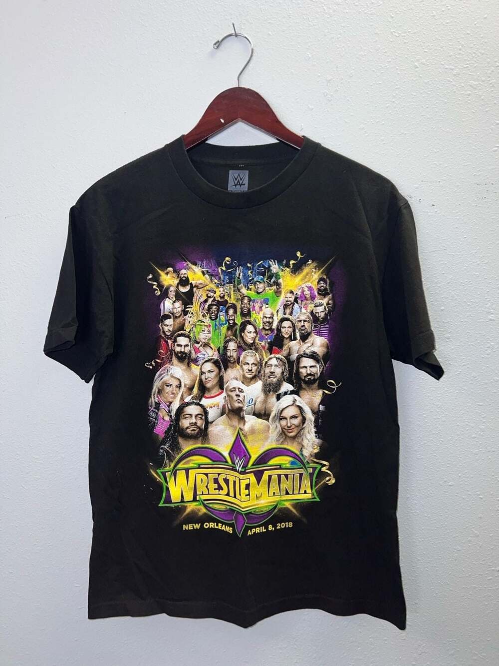 WWE Wrestlemania 34 T Shirt Mens Medium Black 2018 New Orleans Graphic  0492
